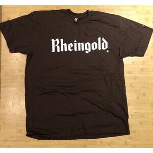 NEW! Retro Vintage Rheingold Beer Classic NY Brown T-Shirt Men’s XL